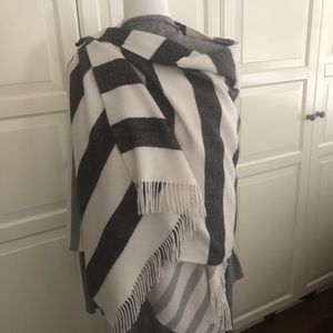 Gray & White Stripped Shawl